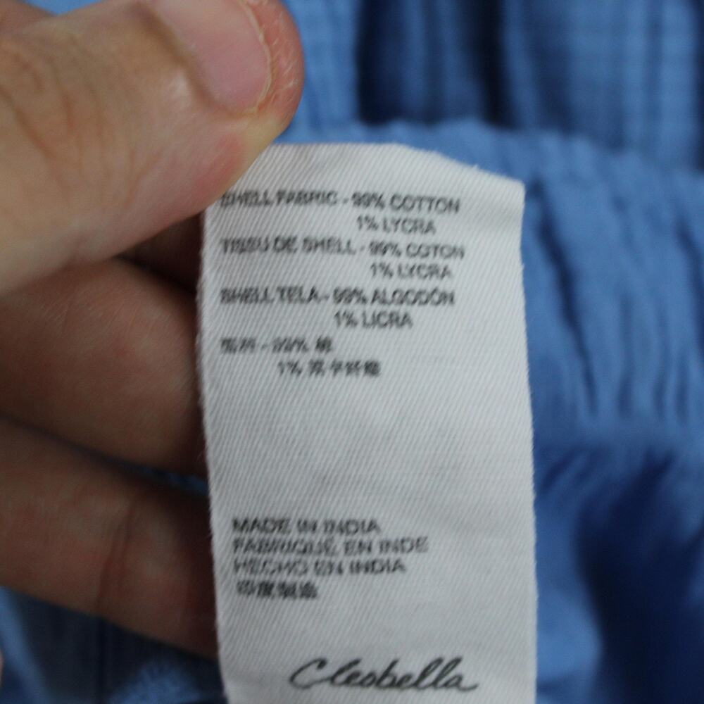 Cleobella Top Womens Small Azariah Blouse Blue Boho Prairie Peasant Gauze Tassel - Picture 7 of 10